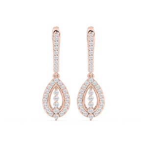 3/4 ctw Round Lab Grown Diamond Leverback Drop Earrings