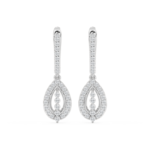 3/4 ctw Round Lab Grown Diamond Leverback Drop Earrings