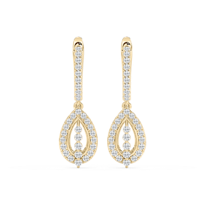 3/4 ctw Round Lab Grown Diamond Leverback Drop Earrings