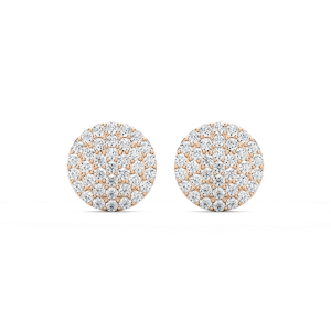 3/4 ctw Round Lab Grown Diamond Pave Dome Stud Earrings