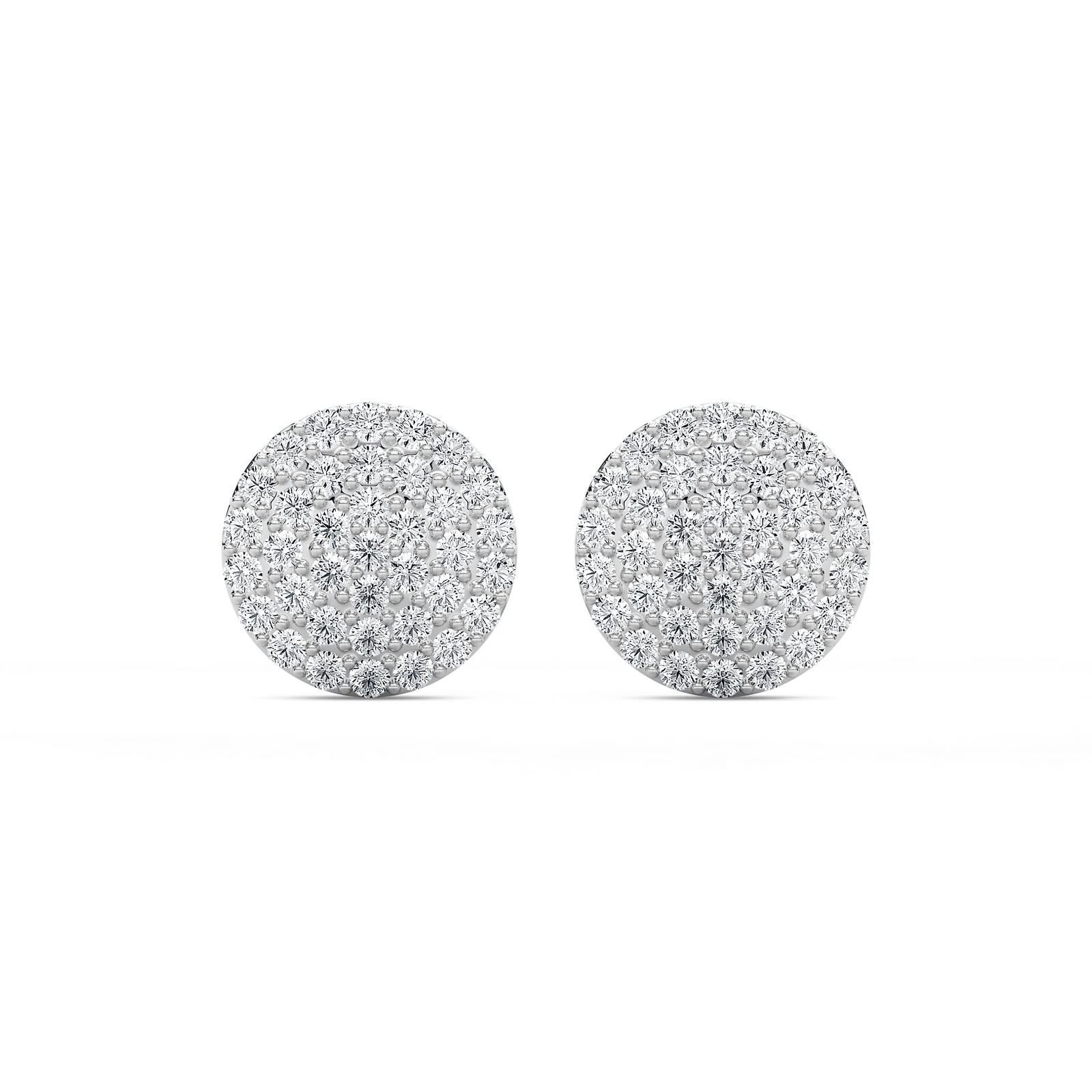3/4 ctw Round Lab Grown Diamond Pave Dome Stud Earrings