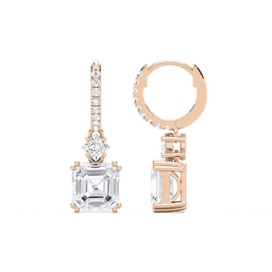 3 ¹⁄₃ ctw Asscher, Princess, and Round Lab Grown Diamond Drop Earrings