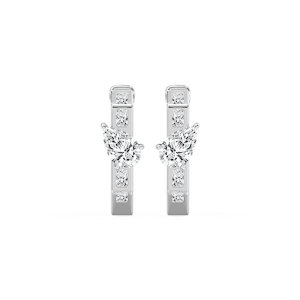 3 ctw Pear and Emerald Lab Grown Diamond Hoop Earrings