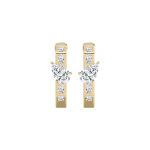 3 ctw Pear and Emerald Lab Grown Diamond Hoop Earrings