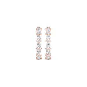 3 ⅙ ctw Pear and Round Lab Grown Diamond Alternating Hoop Earrings