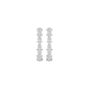 3 ⅙ ctw Pear and Round Lab Grown Diamond Alternating Hoop Earrings