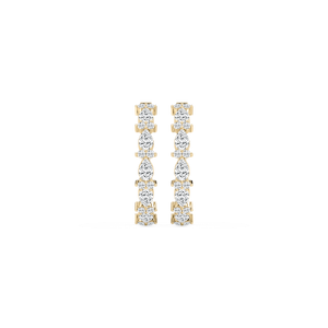 3 ⅙ ctw Pear and Round Lab Grown Diamond Alternating Hoop Earrings