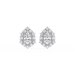 3 ctw Pear and Round Lab Grown Diamond Studs and Halo Jacket Set