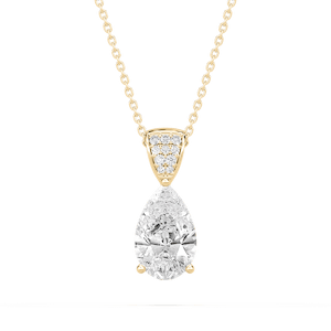3 ¹⁄₁₀ ctw Pear Lab Grown Diamond Pave Drop Pendant – 16 to 18 inches