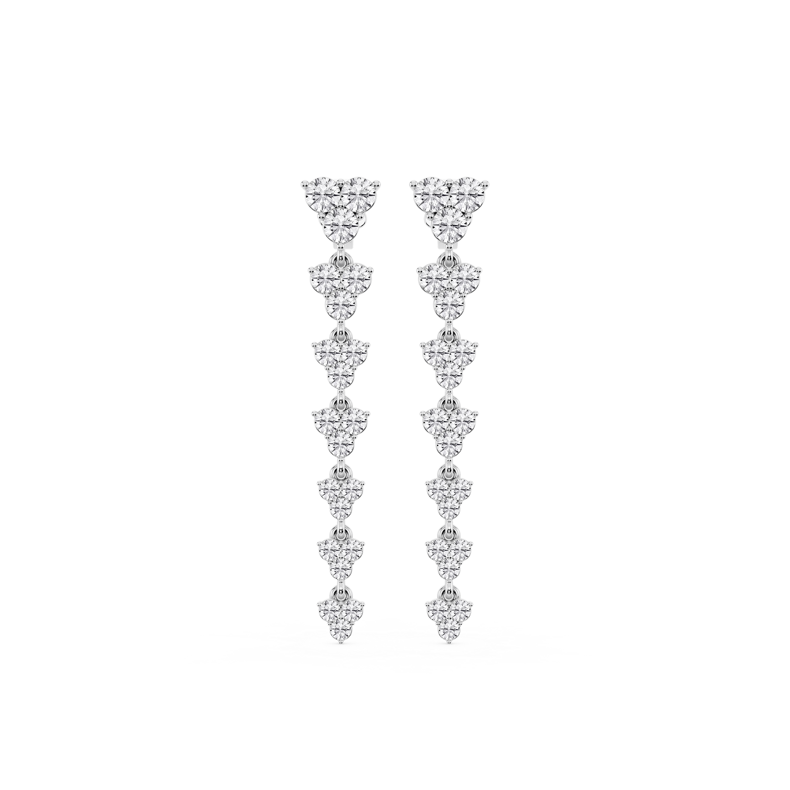 3 ⅔ ctw Round Lab Grown Diamond Cluster Drop Earrings