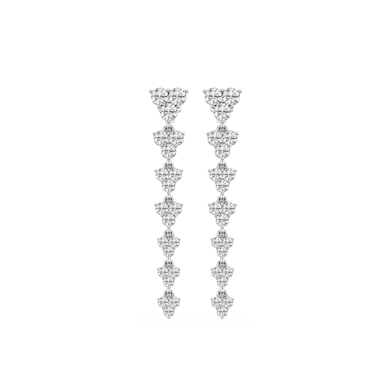 2 ctw Round Lab Grown Diamond Cluster Drop Earrings