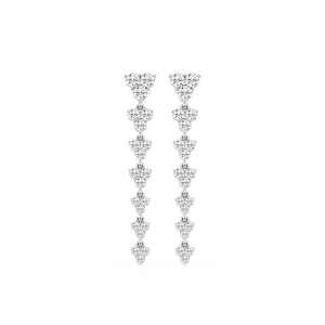 3 ⅔ ctw Round Lab Grown Diamond Cluster Drop Earrings