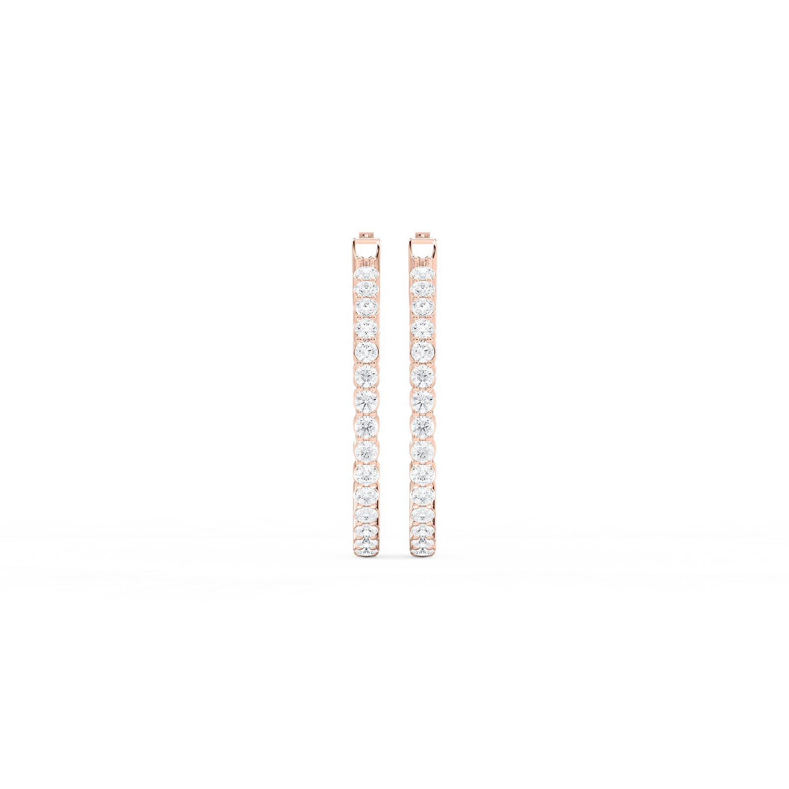 3 ¹⁄₈ ctw Round Lab Grown Diamond Four Prong Inside Out Hoop Earrings