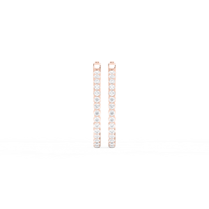 3 ¹⁄₈ ctw Round Lab Grown Diamond Four Prong Inside Out Hoop Earrings