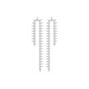 3 ctw Round Lab Grown Diamond Half Loop Drop Earrings