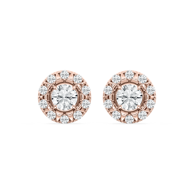 3 ctw Round Lab Grown Diamond Halo Stud Earrings