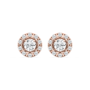 3 ctw Round Lab Grown Diamond Halo Stud Earrings
