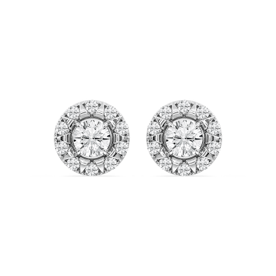3 ctw Round Lab Grown Diamond Halo Stud Earrings