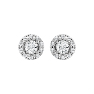 3 ctw Round Lab Grown Diamond Halo Stud Earrings