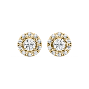 3 ctw Round Lab Grown Diamond Halo Stud Earrings