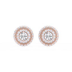 3 ¼ ctw Round Lab Grown Diamond Studs and Rope Halo Jacket Set