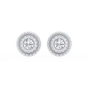 3 ¼ ctw Round Lab Grown Diamond Studs and Rope Halo Jacket Set