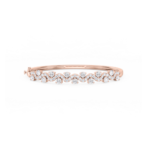 3 ¼ ctw Round Lab Grown Diamond Wave Bangle Bracelet  - 7.25 Inches