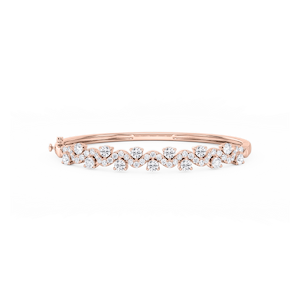 3 ¼ ctw Round Lab Grown Diamond Wave Bangle Bracelet  - 7.25 Inches