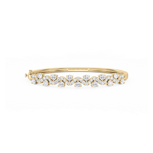 3 ¼ ctw Round Lab Grown Diamond Wave Bangle Bracelet  - 7.25 Inches