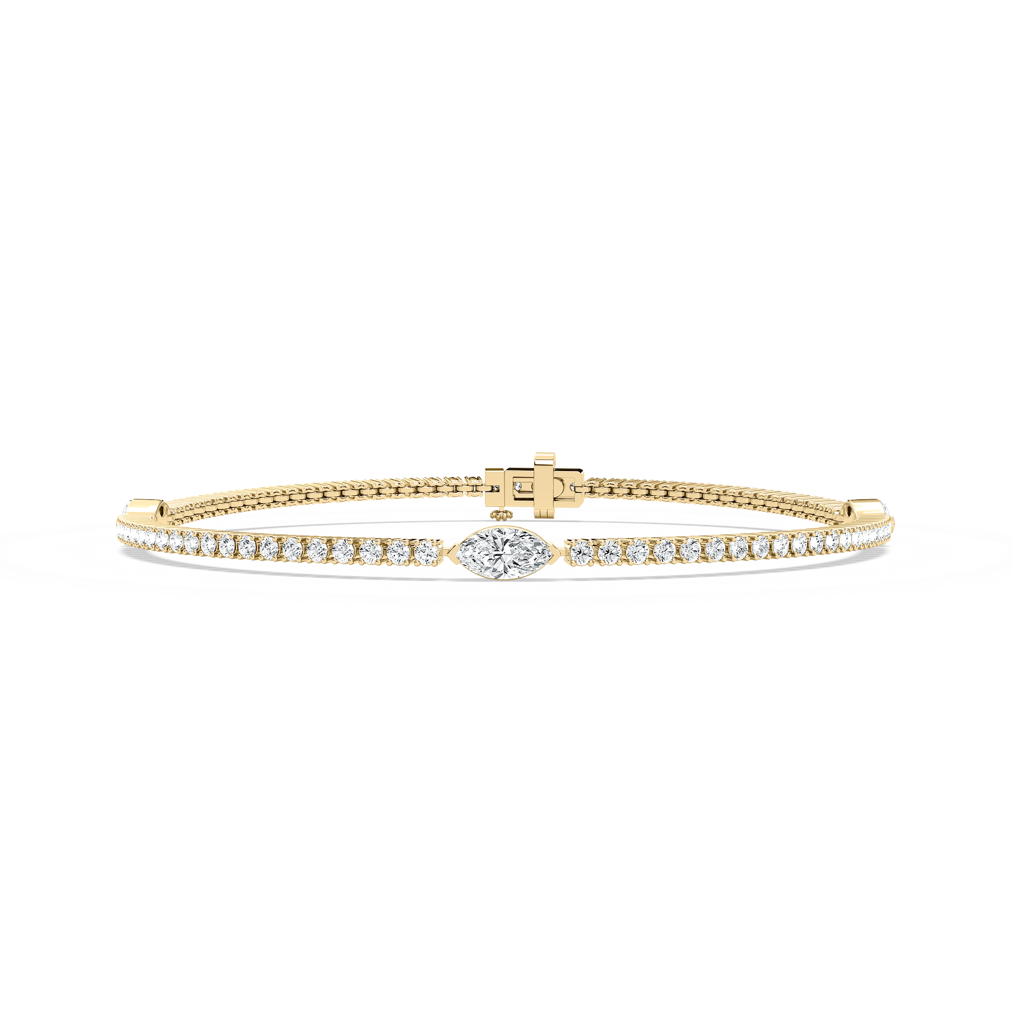 2 ²⁄₅ ctw Marquise Lab Grown Diamond Three Station Tennis Bracelet  - 7 Inches