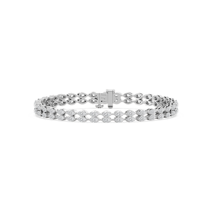 33 ¼ ctw Marquise Lab Grown Diamond Double Row Tennis Bracelet - 7 Inches