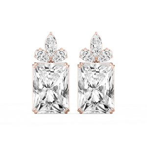 34 ¹⁄₅ ctw Radiant, Marquise and Pear Lab Grown Diamond Floral Drop Earrings - Signature Collection