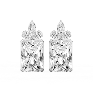 34 ¹⁄₅ ctw Radiant, Marquise and Pear Lab Grown Diamond Floral Drop Earrings - Signature Collection