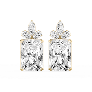 34 ¹⁄₅ ctw Radiant, Marquise and Pear Lab Grown Diamond Floral Drop Earrings - Signature Collection