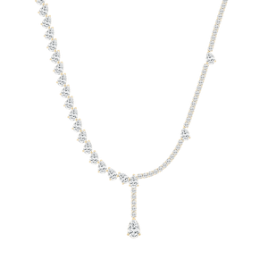 37 ⅔ ctw Round and Pear Lab Grown Diamond Drop Tennis Necklace - 18 Inches
