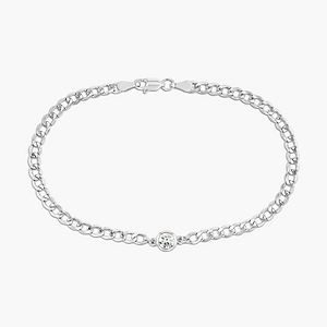 Diamond Bezel Curb Chain Bracelet