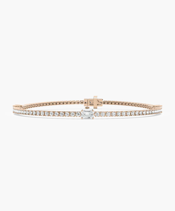 3 Station Tennis Bracelet in Rose Gold | Miadonna