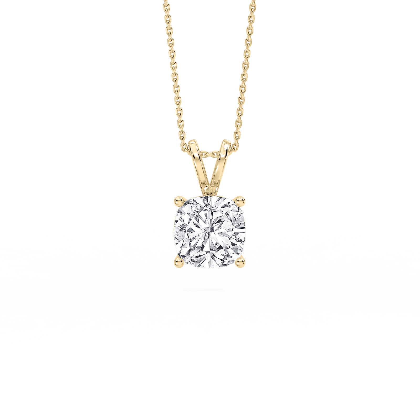 4 ctw Cushion Lab Grown Diamond Double Bail Pendant - 16 to 18 inches