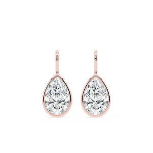 Pear Lab Grown Diamond Bezel Drop Earrings