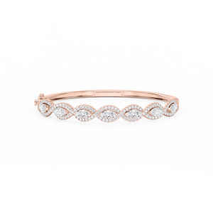 4 ⅞ ctw Round and Marquise Lab Grown Diamond Infinity Bangle Bracelet  - 7.25 Inches