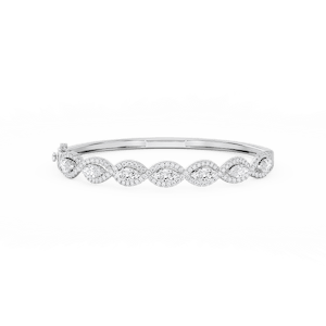 4 ⅞ ctw Round and Marquise Lab Grown Diamond Infinity Bangle Bracelet  - 7.25 Inches