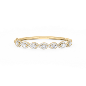 4 ⅞ ctw Round and Marquise Lab Grown Diamond Infinity Bangle Bracelet  - 7.25 Inches
