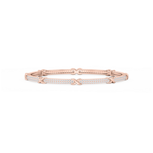 4 ½ ctw Round Lab Grown Diamond X Bangle Bracelet  - 7.25 Inches