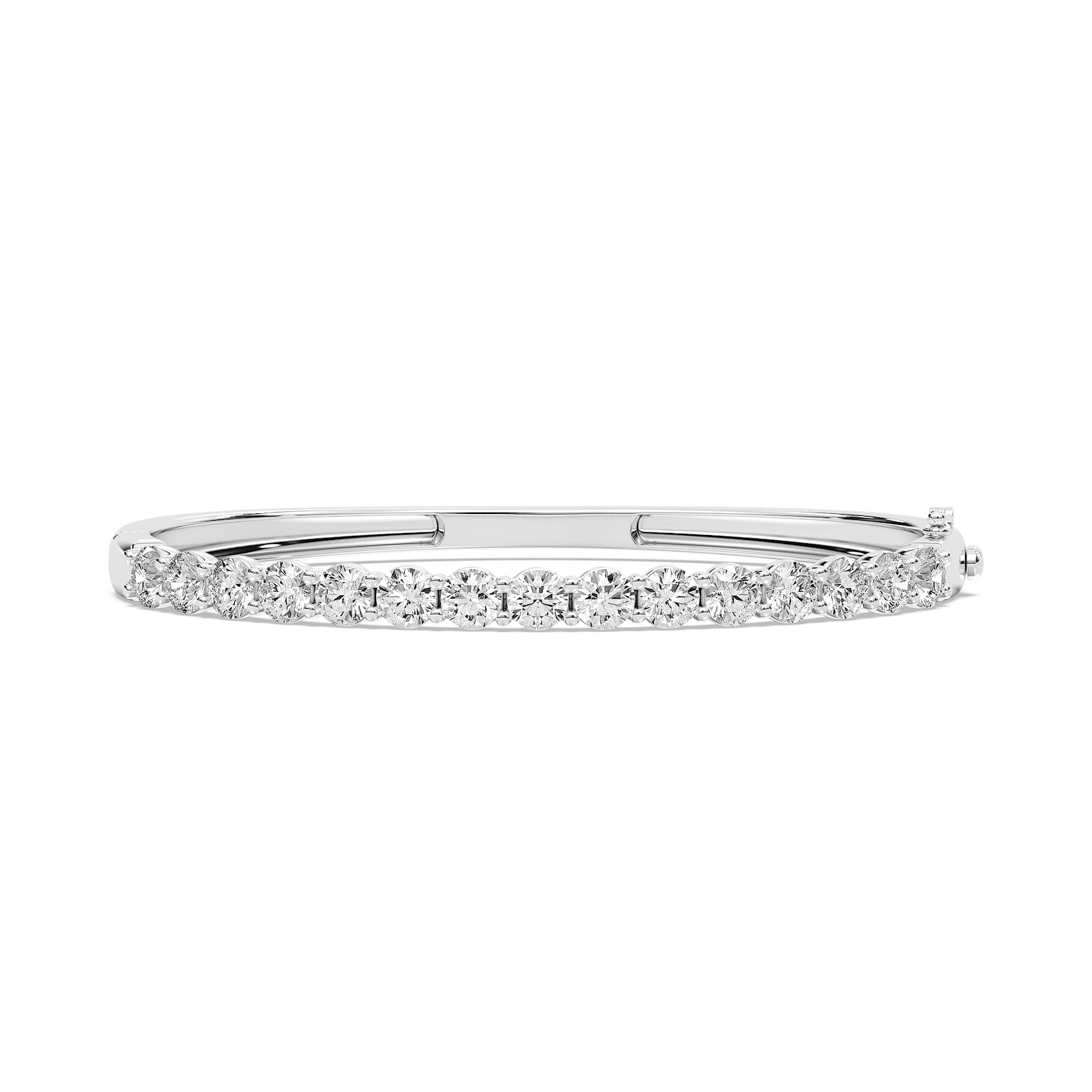 5 ¹⁄₄ ctw Round Lab Grown Diamond Shared Prong Bangle Bracelet - 7.5 Inches