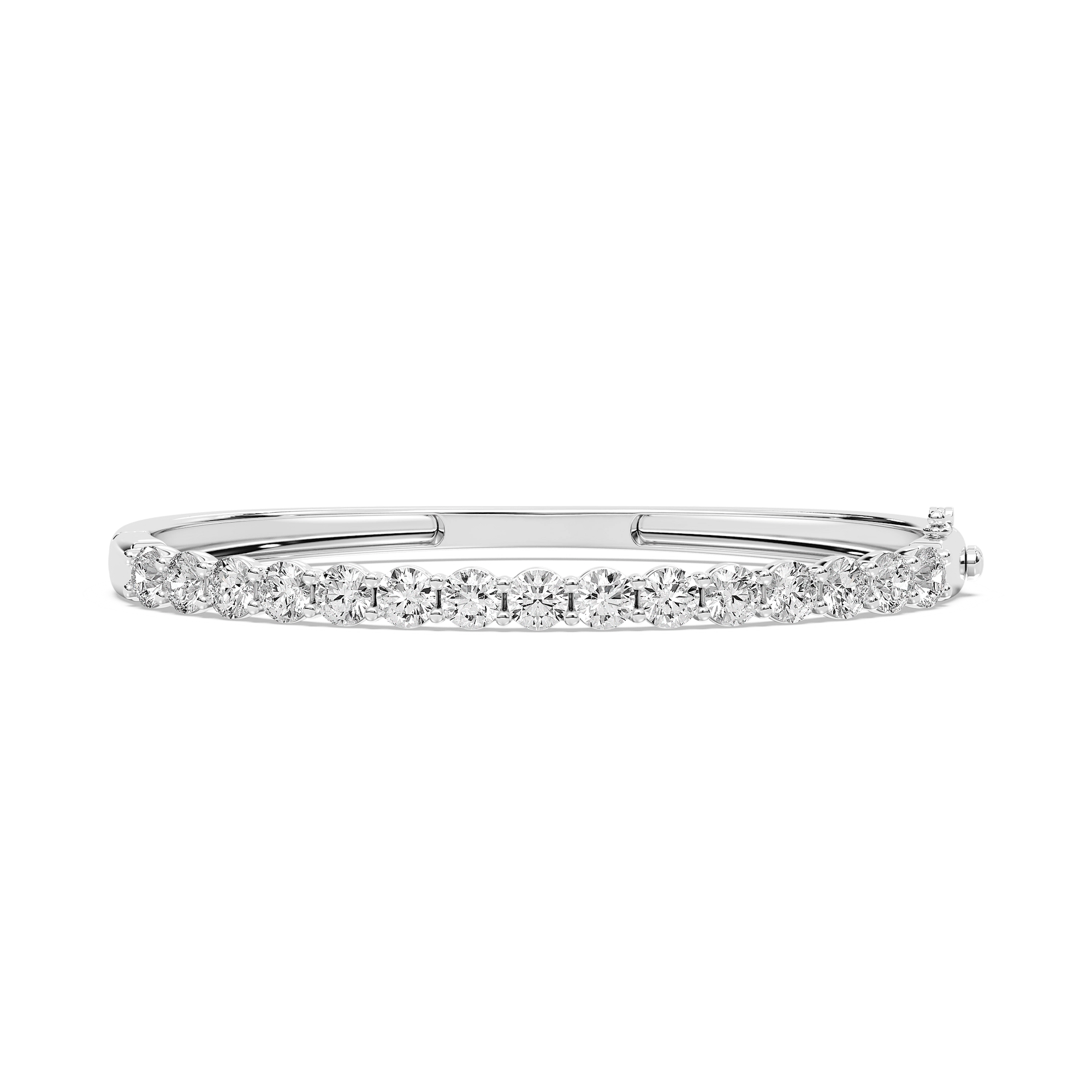 5 ¹⁄₄ ctw Round Lab Grown Diamond Shared Prong Bangle Bracelet - 7.5 Inches