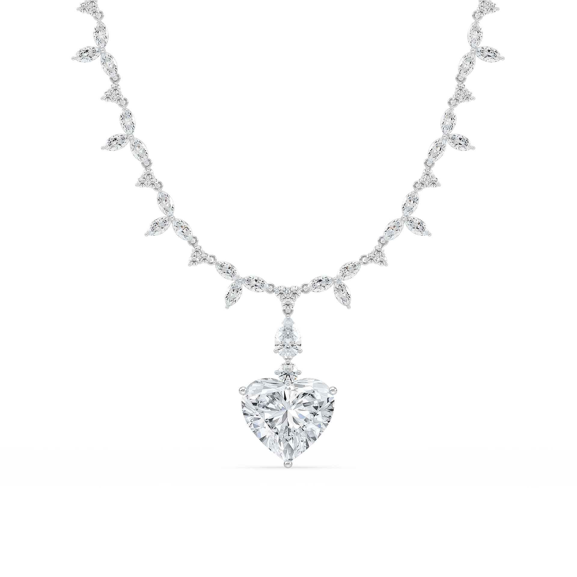 40 ½ ctw Heart Lab Grown Diamond Drop Necklace Pendant - 18 Inches - Signature Collection