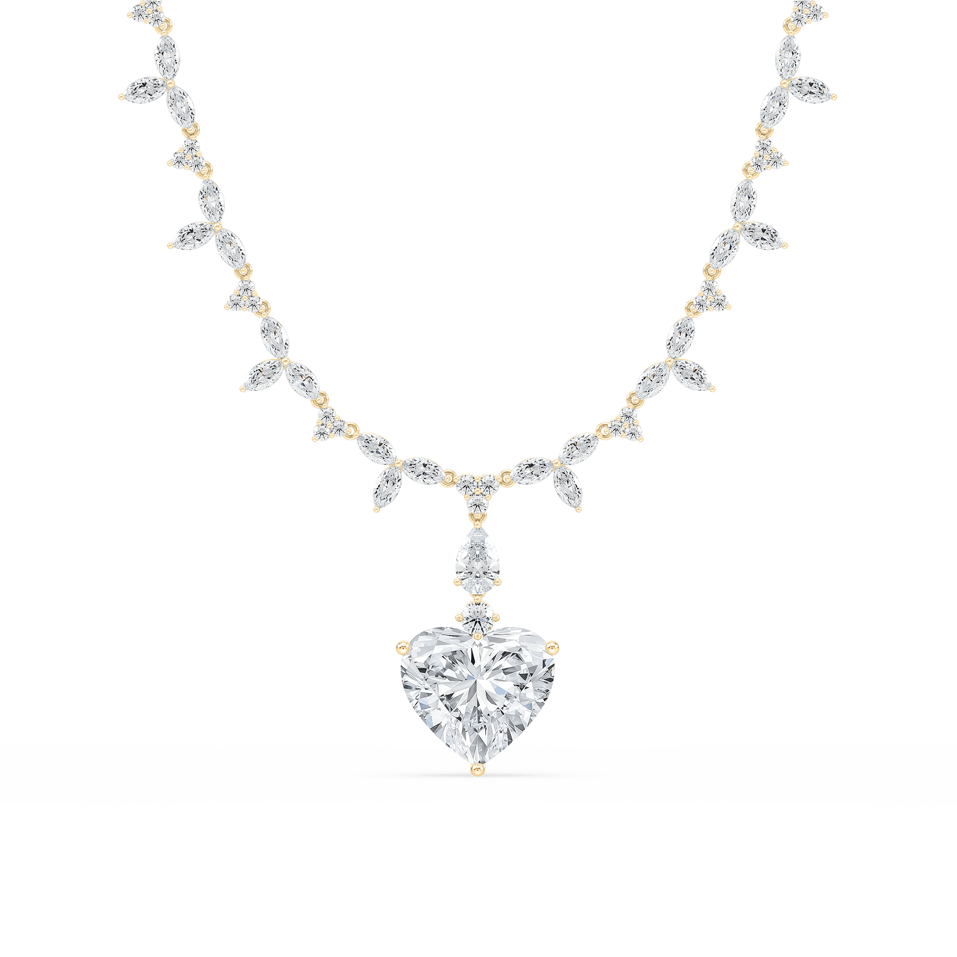 40 ½ ctw Heart Lab Grown Diamond Drop Necklace Pendant - 18 Inches - Signature Collection