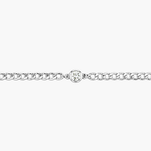 Diamond Bezel Curb Chain Bracelet