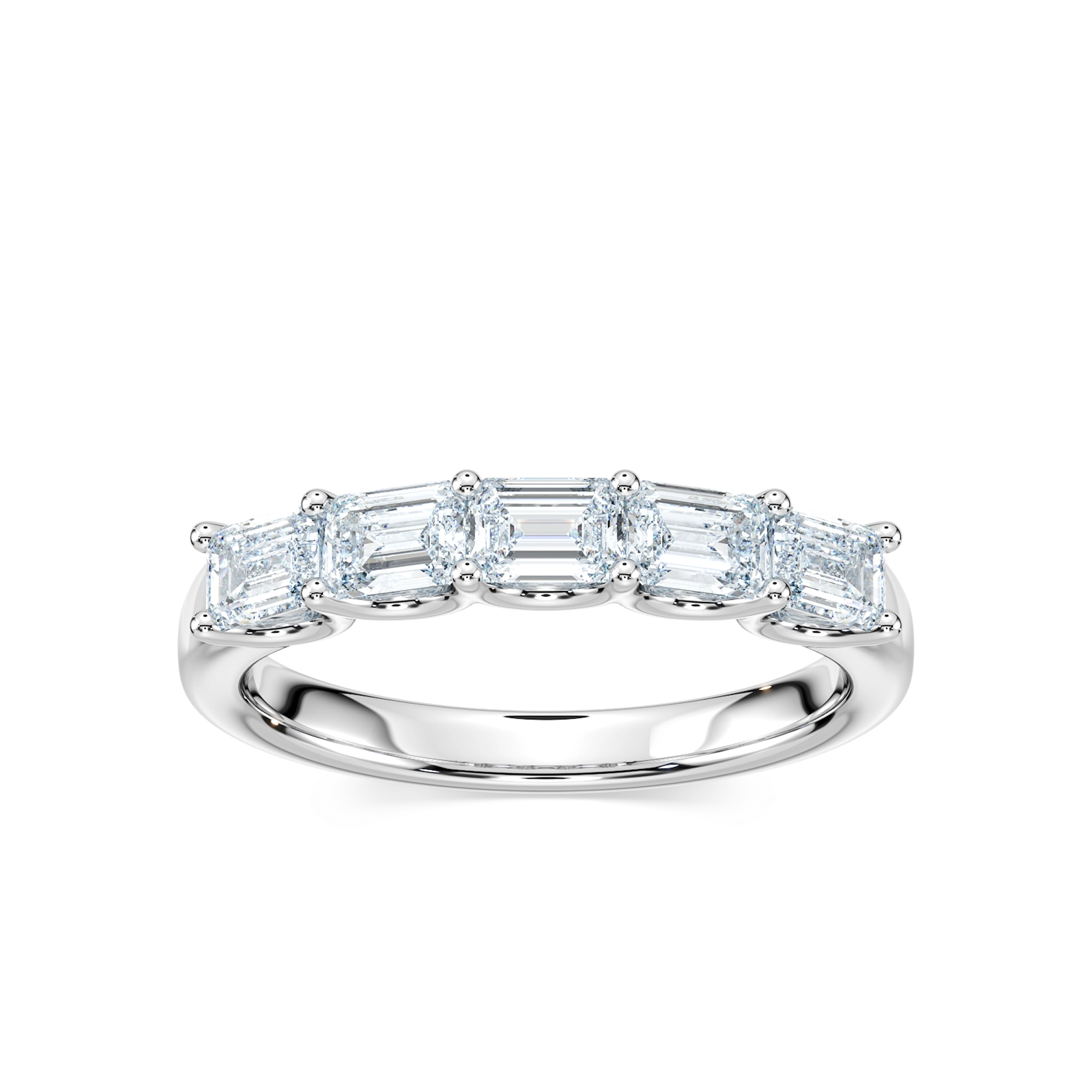 Ivanna 1 ctw Emerald Lab Grown Diamond Five Stone U Prong Anniversary Band