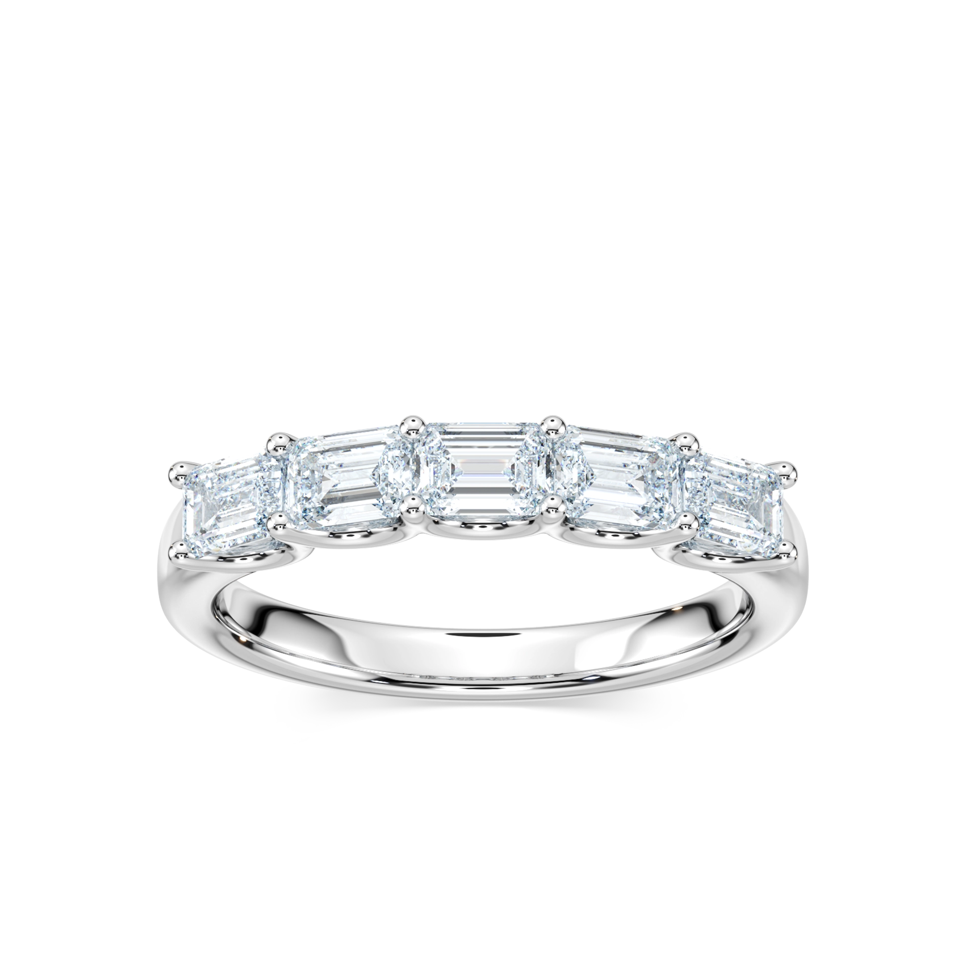 Ivanna 1 ctw Emerald Lab Grown Diamond Five Stone U Prong Anniversary Band